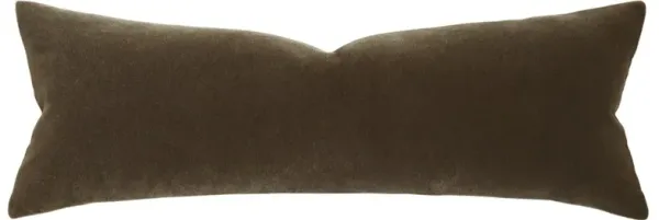 Ivara Modern Classic Brown Mohair Lumbar Pillow - 13x36