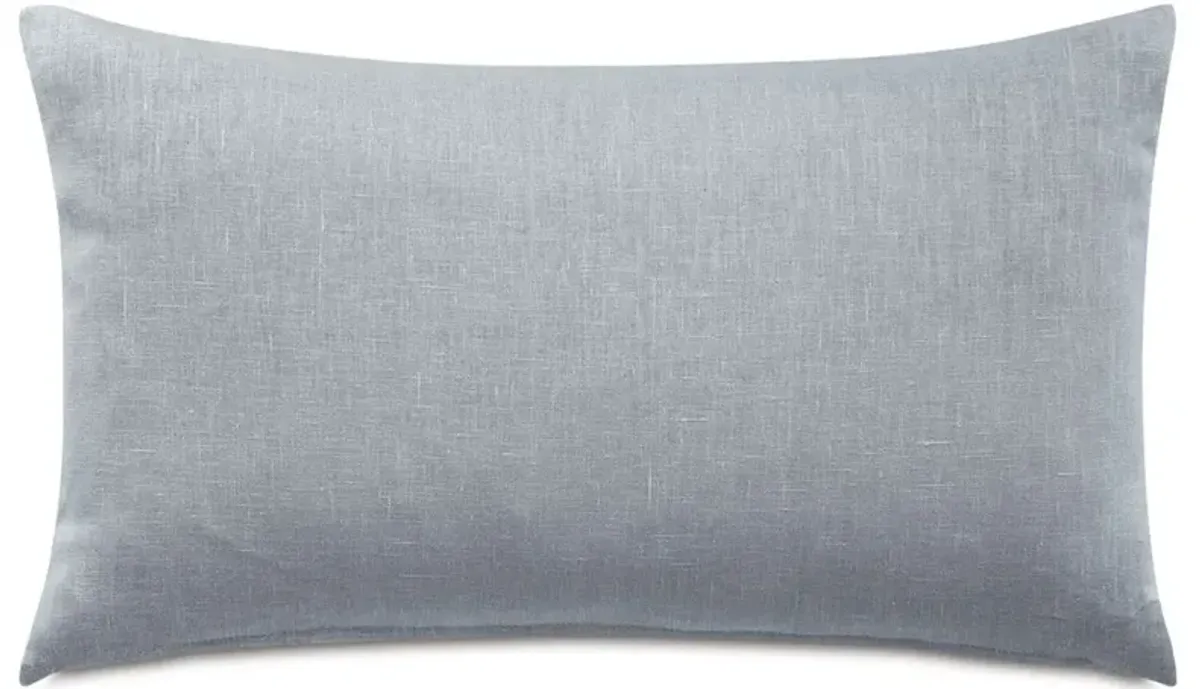 Dasha Updated Traditional Blue Trim Linen Lumbar Pillow - 15x26