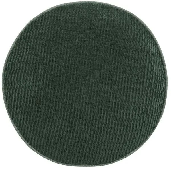 Katriel Modern Classic Green Corduroy Chenille Round Throw Pillow - 18x18
