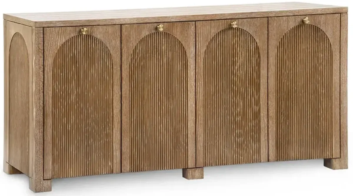 Arcadia Coastal Beach Brown Oak Media Console - 73"