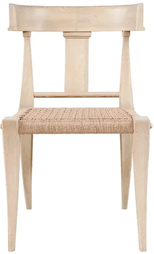 Milos Updated Traditional Sand Oak Woven Rope Dining Chair