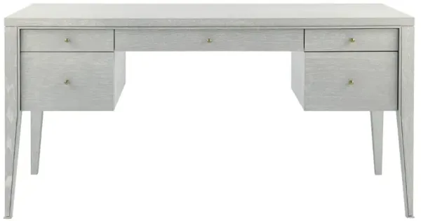 Paola Modern Classic Soft Grey Oak Wood Desk