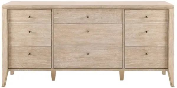 Paola French Country Bleached Sand Oak Triple Dresser