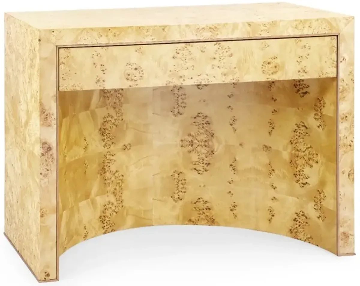 Sloane Modern Classic Brown Burl Rectangular Side Table