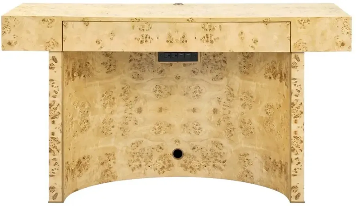 Sloane Modern Classic Brown Burl Rectangular Desk