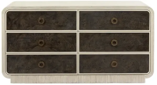 Wyatt Modern Classic Cream Acacia Wood Burl Double Dresser