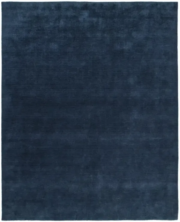 Zuriel Modern Classic Navy Blue Wool Solid Rug - 5'x8'