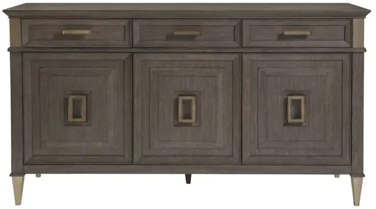 Belvedere Updated Traditional Brown Oak Sideboard