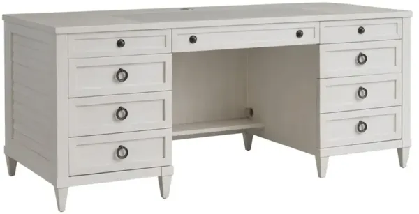 Bradenton Coastal Beach White Wood Executive Desk