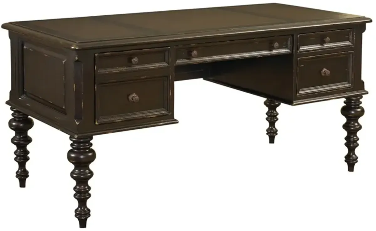 Port Updated Traditional Brown Wood Desk