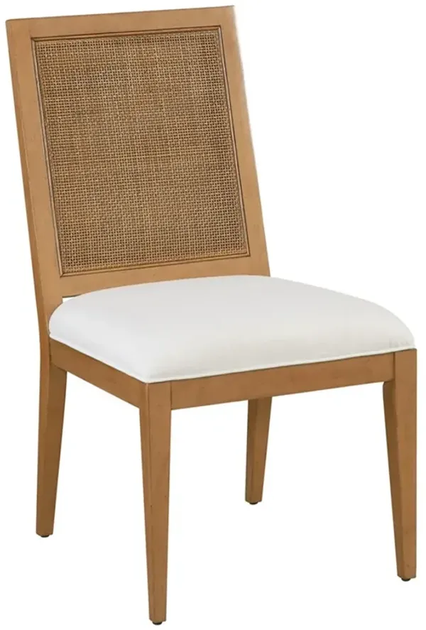 Smithcliff Coastal Beach Brown Wood Cane Dining Side Chair