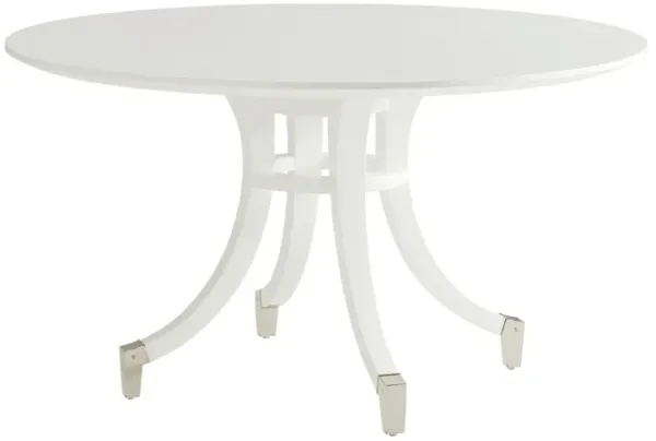 Lombard Modern Classic White Wood Round Dining Table - 60"
