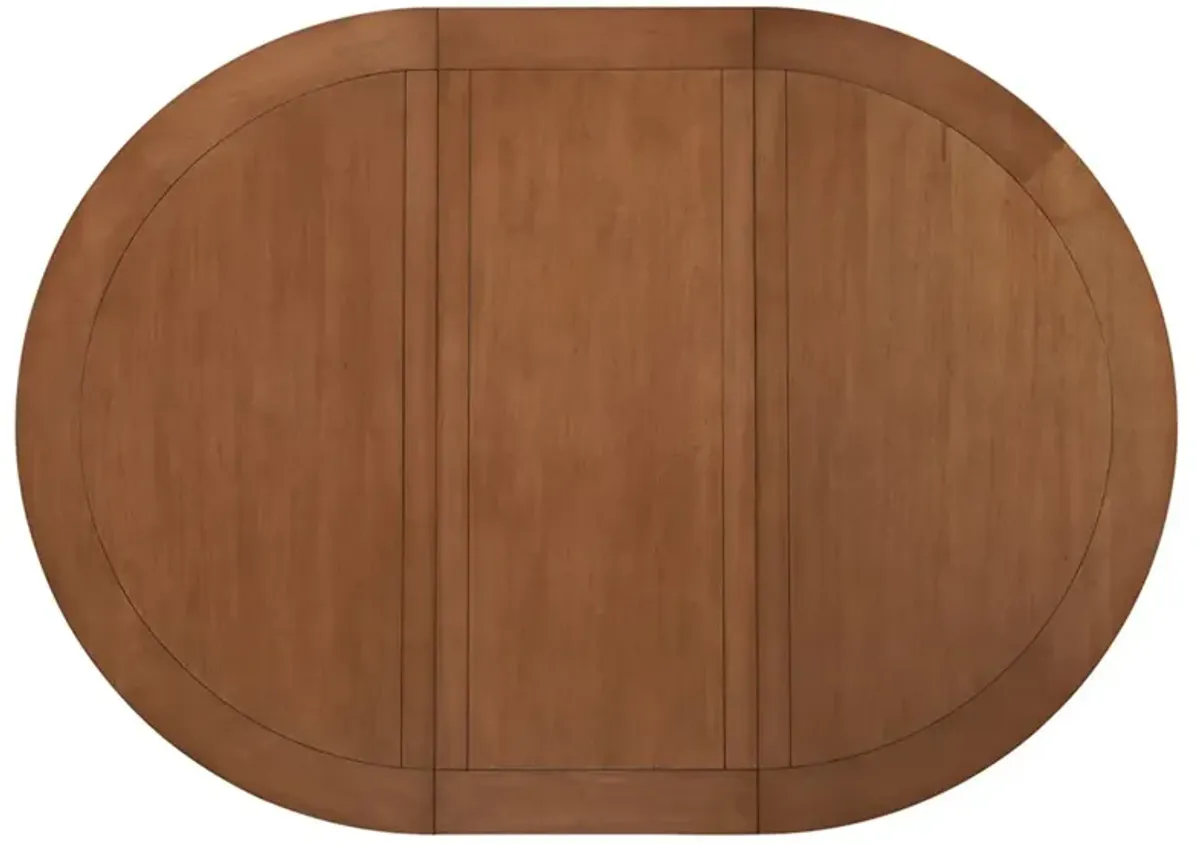 Capistrano Coastal Beach Brown White Wood Extendable Oval Dining Table - 58-80"