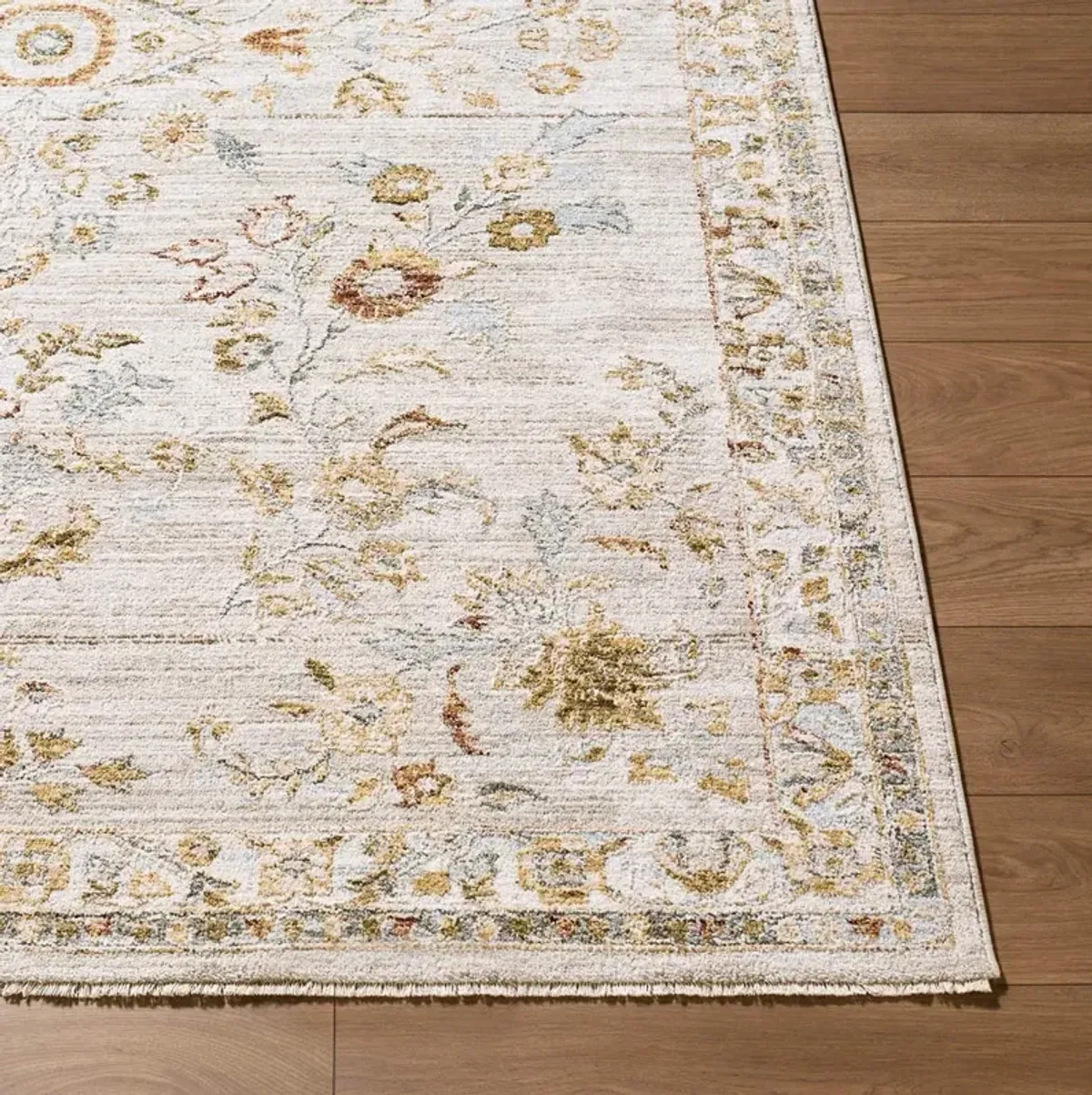 Ellara French Country Cream Floral Patterned Rug - 7'10" x 10'2"