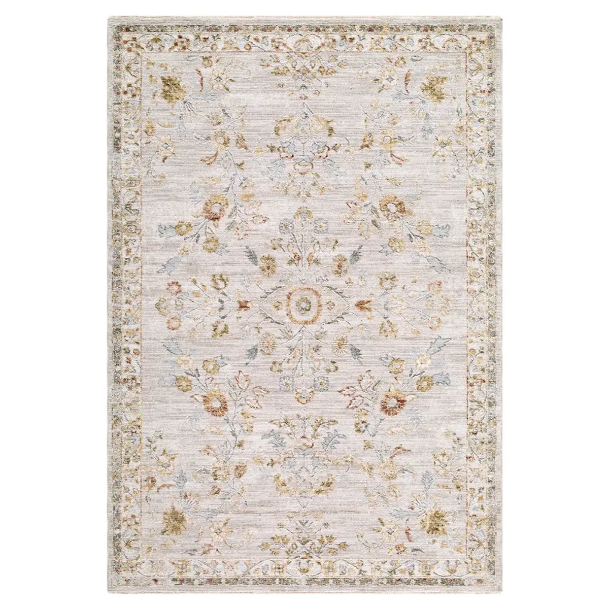 Ellara French Country Cream Floral Patterned Rug - 7'10" x 10'2"