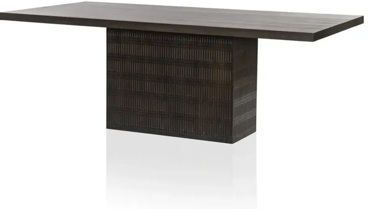Kelby Modern Classic Brown Mango Wood Rectangular Dining Table - 84"