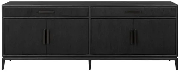 Rosenell Modern Classic Black Oak Woven Rush Sideboard