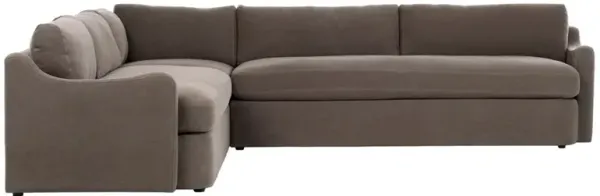 Aurelia Broadway Coffee Linen 3-Piece Sectional - 124x124"