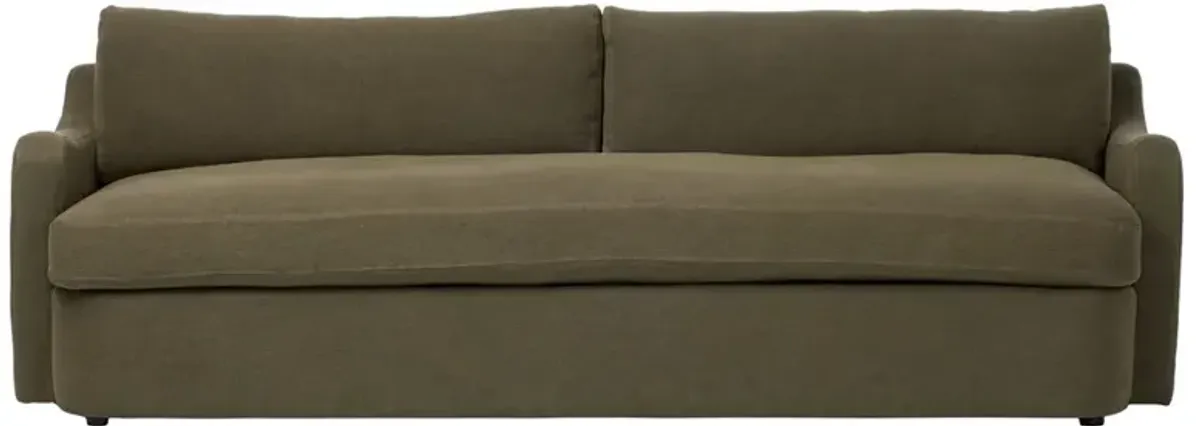 Aurelia Broadway Olive Linen Sofa - 96"