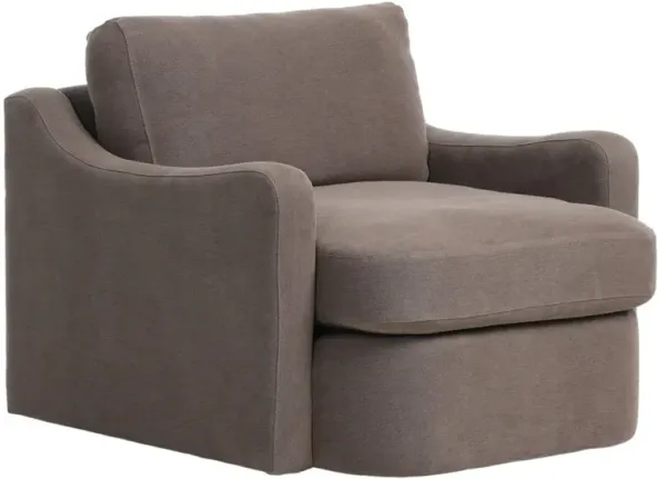 Aurelia Broadway Coffee Linen Swivel Chair