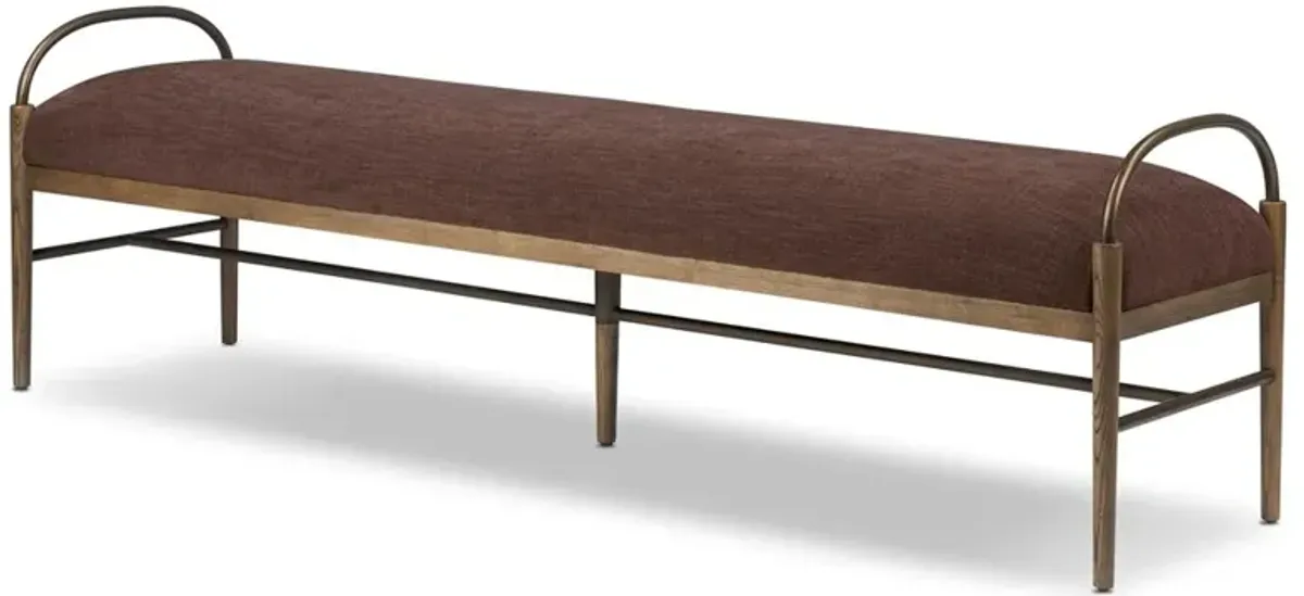 Demi Laughlin Plum Velvet Accent Bench