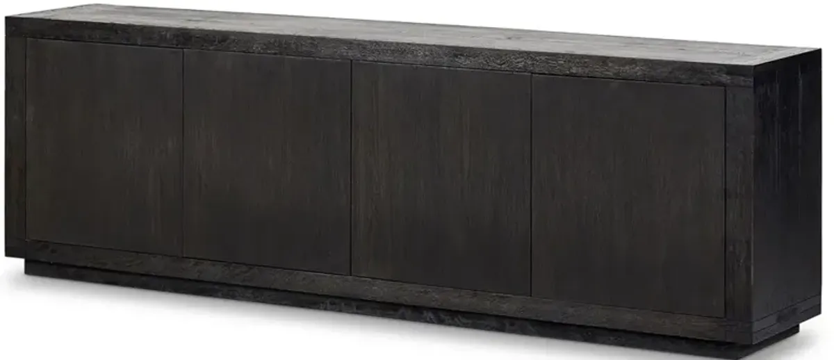 Warby Rustic Lodge Worn Black Oak Sideboard