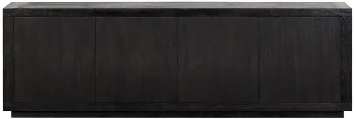Warby Rustic Lodge Worn Black Oak Sideboard