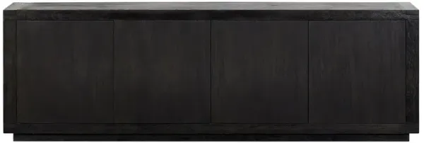 Warby Rustic Lodge Worn Black Oak Sideboard