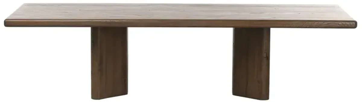 Castro Rustic Lodge Grey Reclaimed Oak Rectangular Dining Table - 118"