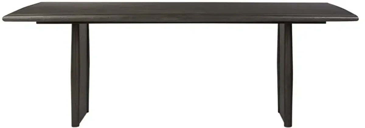 Glenview Rustic Lodge Smoked Black Oak Rectangular Dining Table - 86"