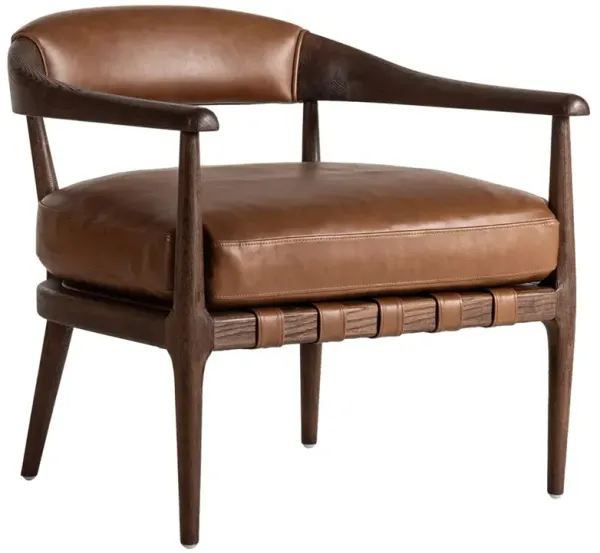 Dane Modern Classic Sonoma Chestnut Leather Arm Chair