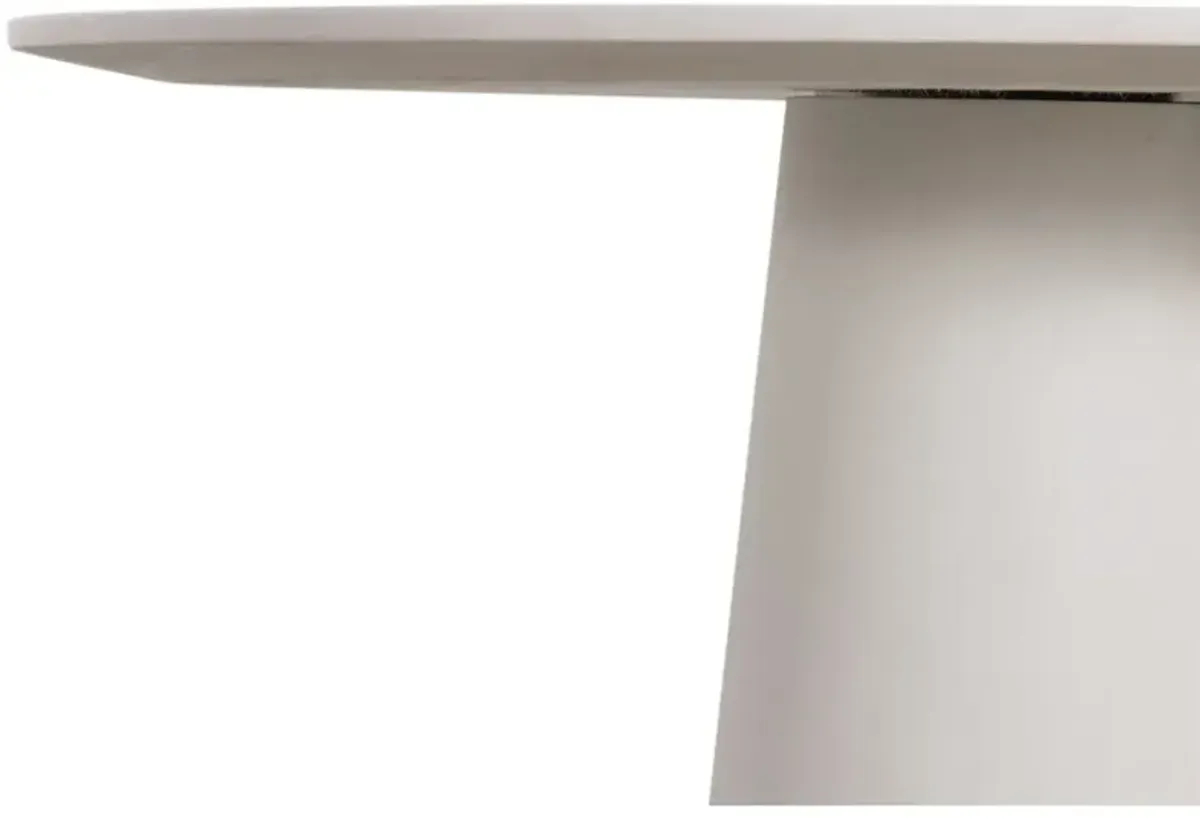 Granada Modern Classic White Concrete Round Dining Table - 60"