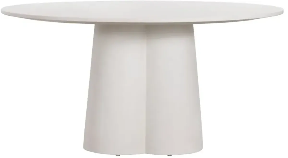 Granada Modern Classic White Concrete Round Dining Table - 60"
