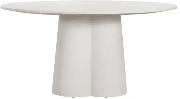 Granada Modern Classic White Concrete Round Dining Table - 60"