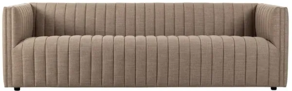Augustine Mid Century Modern Crypton Nomad Taupe Tufted Sofa - 88"