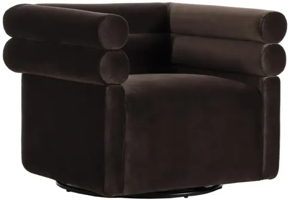 Evie Modern Classic Surrey Cocoa Swivel Chair