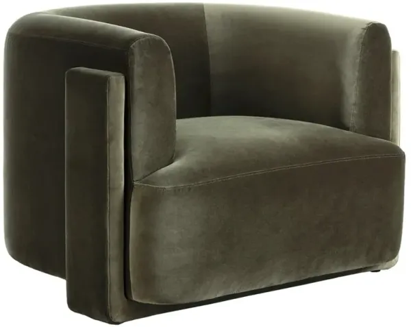 Hartley Modern Classic Surrey Olive Velvet Barrel Chair