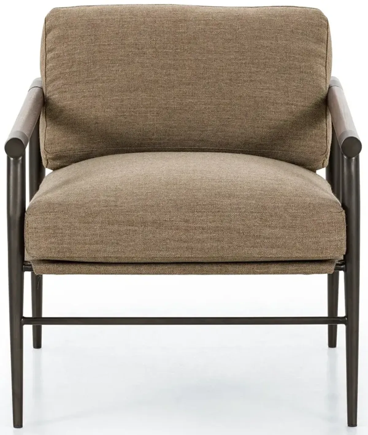 Zander Mid Century Alcala Fawn Performance Black Steel Occasional Arm Chair