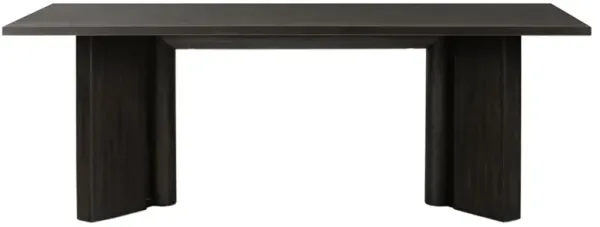 Huxley Rustic Lodge Smoked Black Oak Rectangular Dining Table - 84"