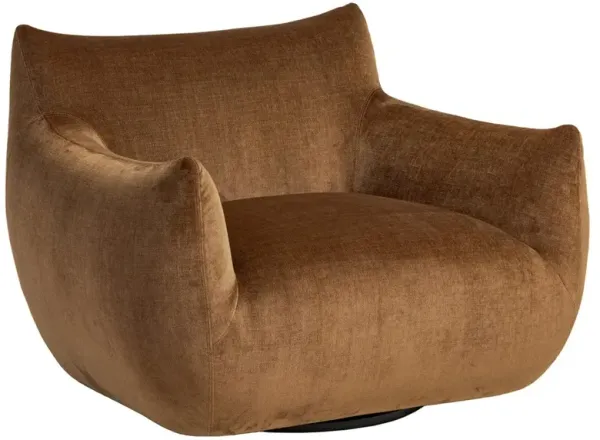 Margot Modern Classic Altair Sienna Velvet Swivel Chair