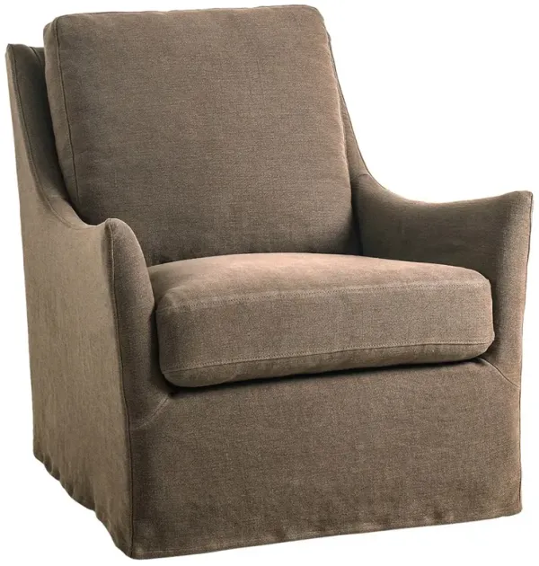 Monette Modern Classic Broadway Coffee Linen Glider Swivel Chair