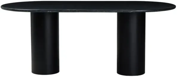 Belle Modern Classic Black Marble Oval Dining Table - 78''