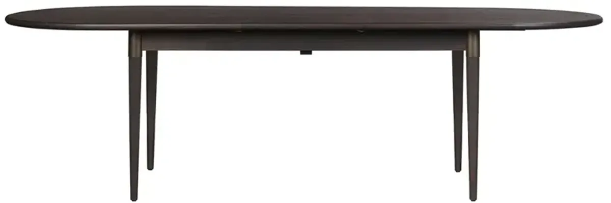 Hayden Modern Classic Black Mango Wood Oval Extendable Dining Table - 84-104"