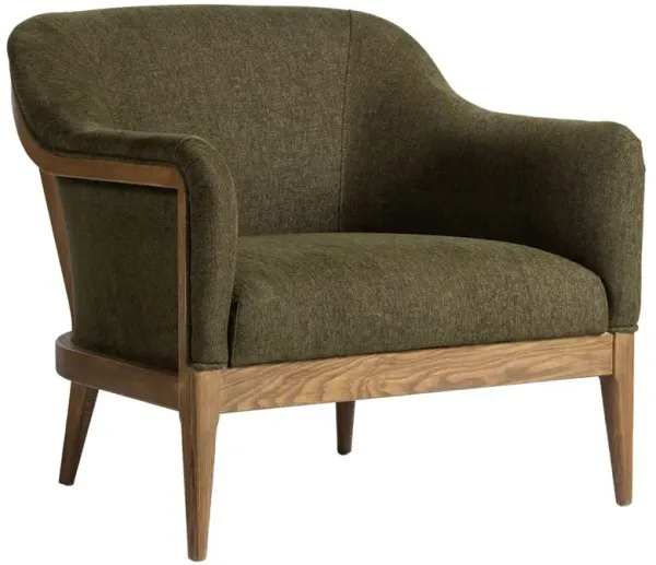 Colston Modern Classic Sutton Olive Performance Brown Wood Arm Chair