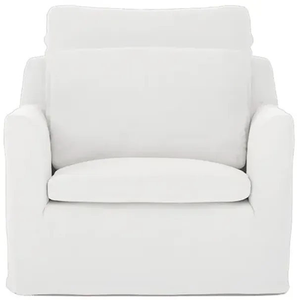 Cisco Home Donato Pure White Linen Slipcovered Swivel Chair