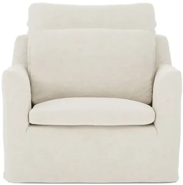 Cisco Home Donato Heathered Ivory Performance Slipcovered Swivel Chair