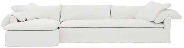 Cisco Home Donato Pure White Linen Slipcovered Chaise Sectional - Left Chaise - 139"