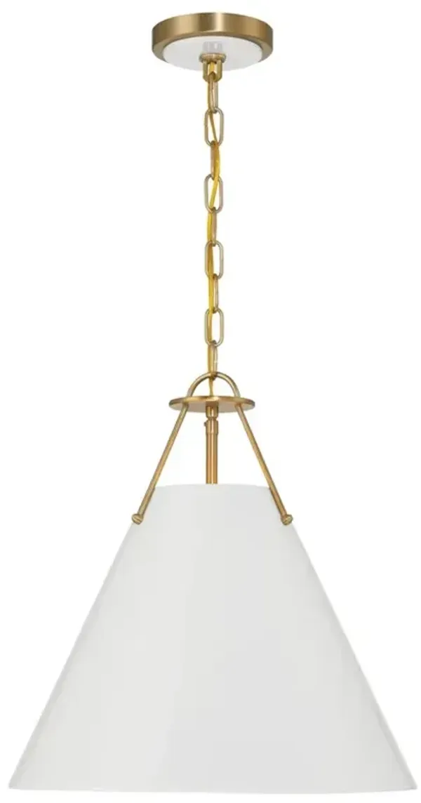 Isaiah Updated Traditional White Steel Shade 3 Light Pendant