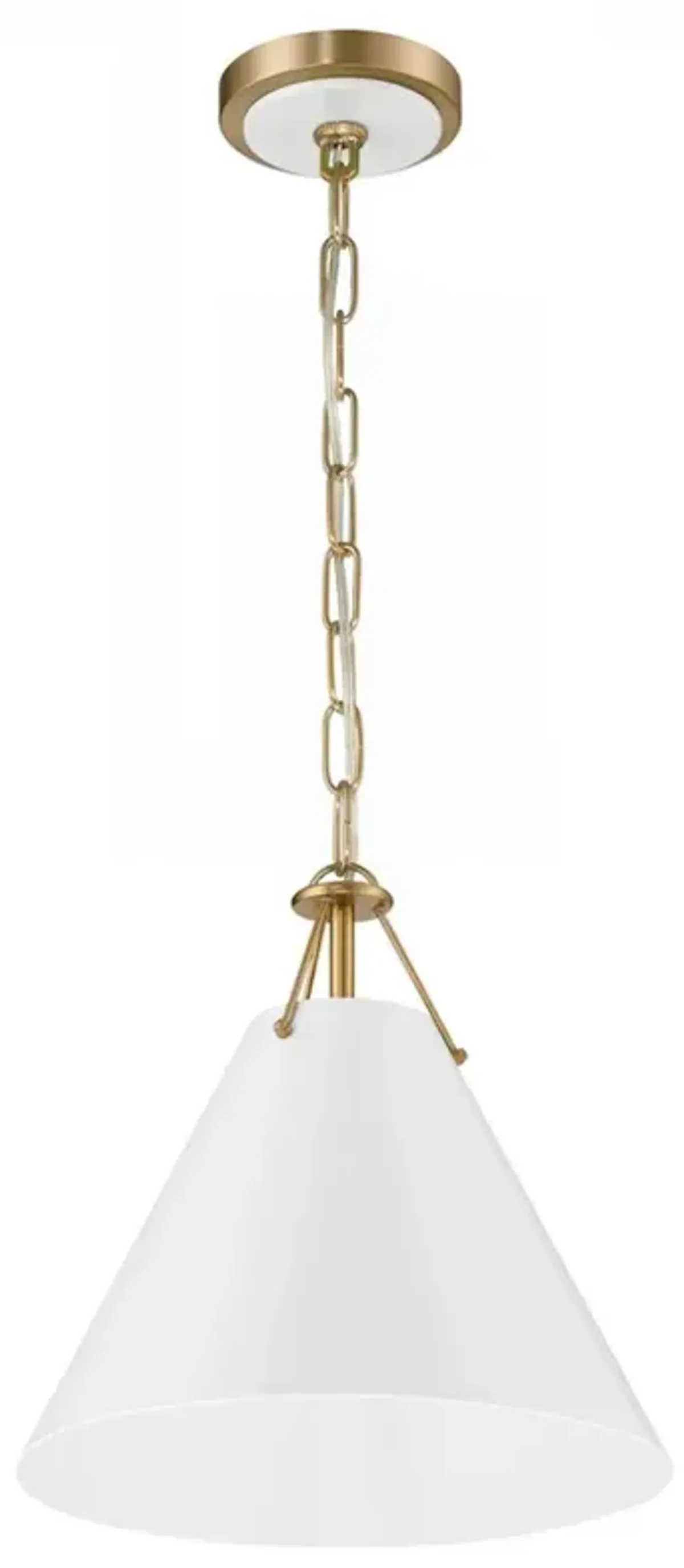 Isaiah Updated Traditional White Steel Shade 1 Light Mini Pendant