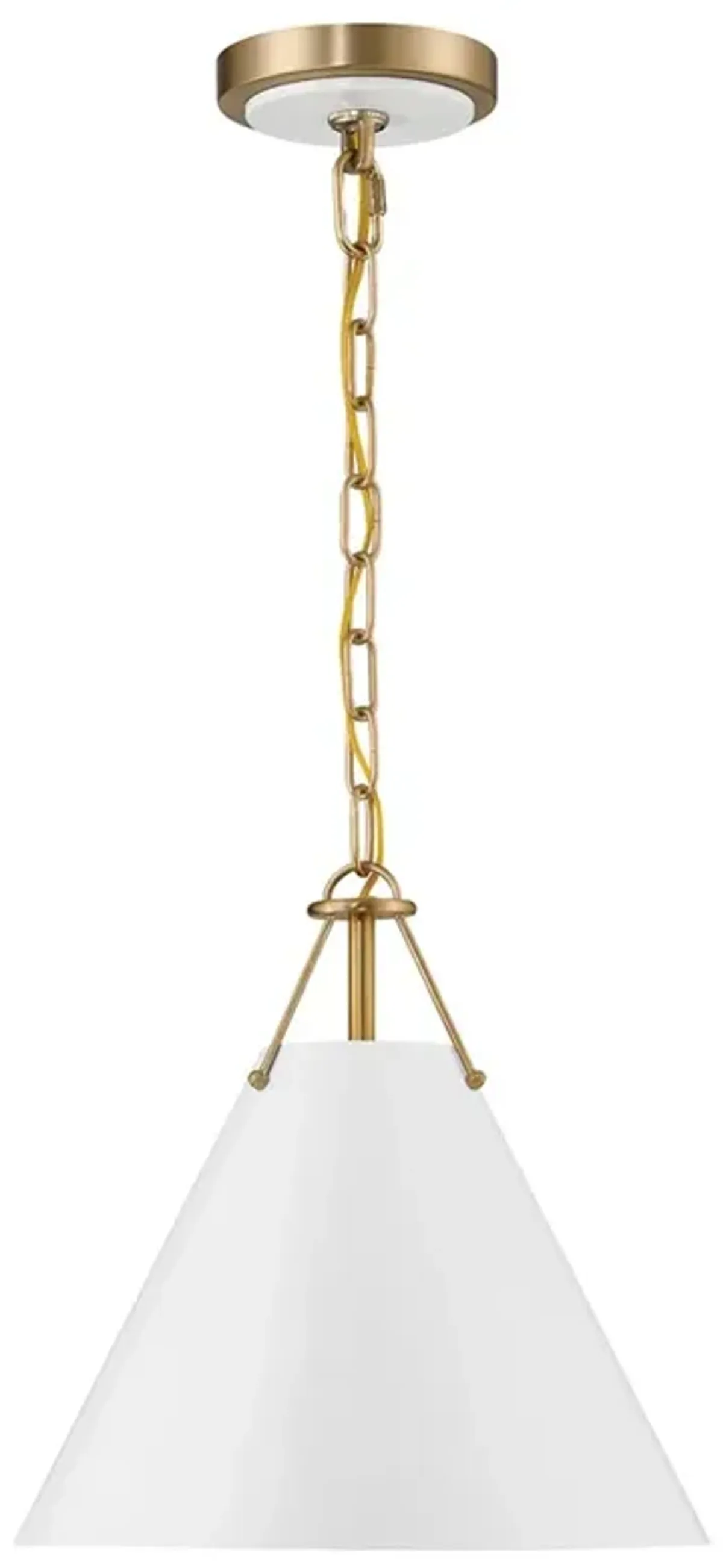 Isaiah Updated Traditional White Steel Shade 1 Light Mini Pendant
